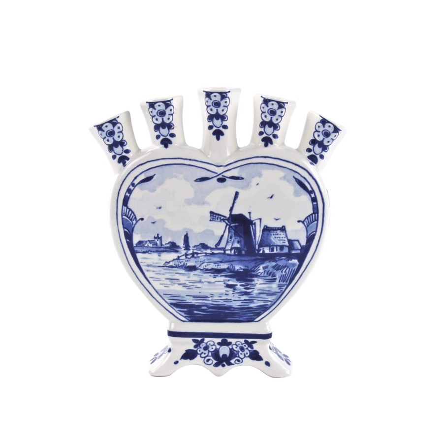 Interieur Royal Delft | Tulpenvaas Plat 5-Tuit Molen